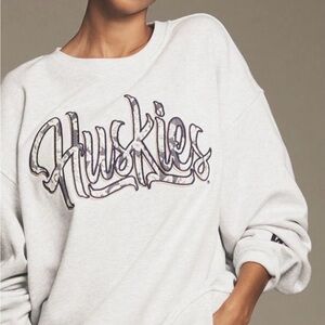 Anthropologie White Cotton Sweatshirt